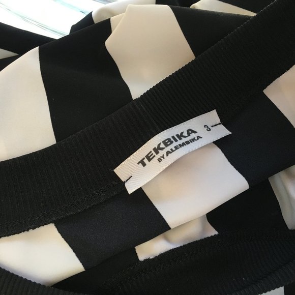 Tekbika by Alembika Black and White Stripe Dress Size 3 - Picture 9 of 11